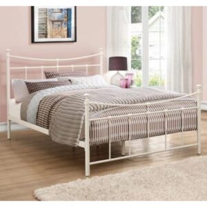 Emily Steel Double Bed In Cream