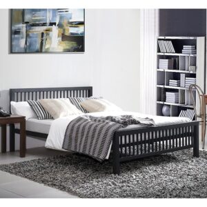 Meridian Metal Double Bed In Black