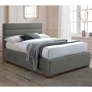 Malva Ottoman Fabric King Size Bed In Light Grey