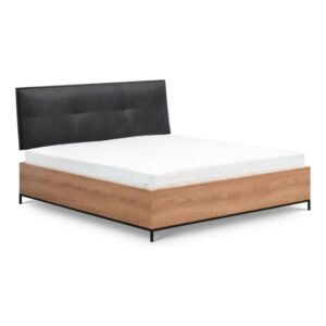 Lowell Wooden Ottoman Super King Size Bed In Caramel Oak