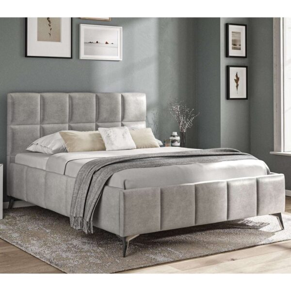 Arvada Fabric Double Bed In Grey