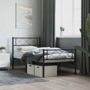 Helotes Metal Single Bed In Black