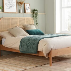 Birlea Margot Rattan Bed Frame, King Size, Oak