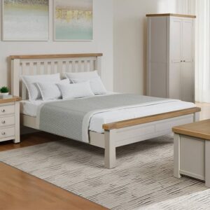 Dawson Wooden King Size Bed In Taupe