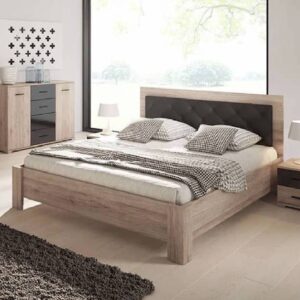 Basalt Wooden King Size Bed In San Remo Oak