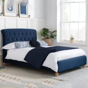 Brampton Fabric King Size Bed In Midnight Blue